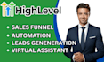 be your gohighlevel virtual assistant snapshot automation landing page calendar