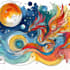 make a design printable abstract wall poster  line art