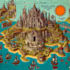 create line art fantasy map illustration