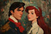 do cartoon disney couple portrait