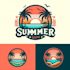 create unique summer beach logo with for your company