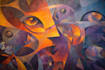 create magical abstract art, psychedelic, surrealism, cubism