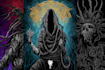 make conceptual dark art skull metal illustration