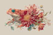 draw an animal and botanical illustration