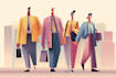 create an vector flat illustration people corporate art