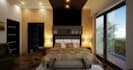 360 interior rendering,modern livingroom,wall interior partition,checkered tiles