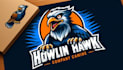 design howlin hawk mascot logo just your company