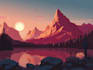 draw a flat vector landscape illustration