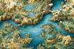 design fantasy map illustration isometric map, event