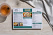 design a modern and professional restaurant menu