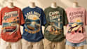 design retro summer vacation t shirt graphics for merch clothing brands