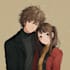 draw a cute anime couple illustration