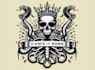 do custom skeleton crown snake logo design