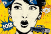 draw a retro pop art roy lichtenstein style