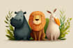draw animals cartoon illustration