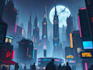 create a sci fi and cyberpunk futuristic city art