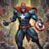 make concept art superhero character for comic style