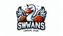 create drawing swans mascot logo with text with any file