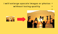 professionally enlarge and upscale your images  in 24 hours