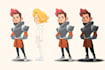 design a 2d cartoon character