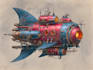 draw custom spaceship sci fi steampunk nft