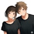 design a romantic couple in anime style