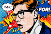 draw a retro pop art roy lichtenstein style