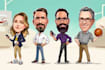 draw full body big head cartoon caricature