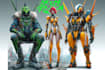draw amazing character mecha robot illustration