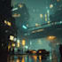 design a cyberpunk futuristic city art