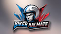 creative bike halmate mascot logo
