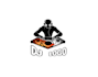 dj monogram logo with stylish typography