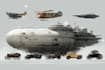 illustrate planes, ships, vehicles from different eras