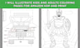 illustrate kids and adults coloring pages for amazon KDP