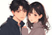 draw you anime couple art portrait