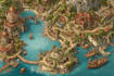 illustrate medieval fantasy and sci fi maps
