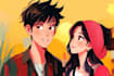 draw your couple character with anime style