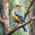 make watercolor paintings , nature, birds