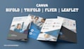 design canva flyer, bifold, trifold brochure, marketing flyer