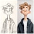 draw a cartoon character in a funny sketch