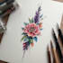 draw watercolor tattoo design