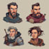create 2d game character, for unity mobile game, concept art