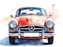 draw realistic watercolor portrait style car, bike vehicle