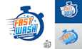do modern high quality laundromat logo design