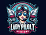 make esport lady pilot aviation logo