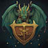 make fantasy game logo title in dark theme
