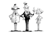 do characters in retro rubber hose cartoon style