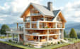 design high quality 3d house cross sections or cutaway views