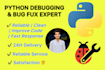 fix python bugs, debug scripts, and optimize your code