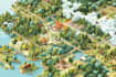 do custom map illustration, isometric map, site map design